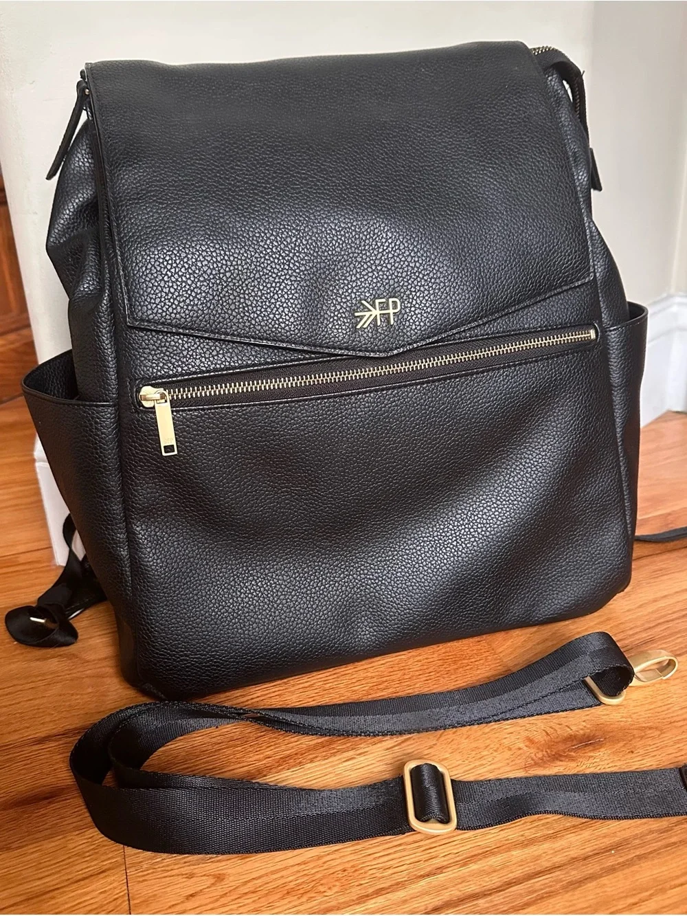 Freshly Picked Diaper Bag Vegan Leather, Ebony